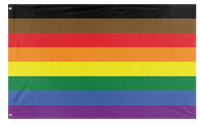 A mockup of the custom flag 'Philadelphia Pride Flag' on a white background