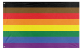 A mockup of the custom flag 'Philadelphia Pride Flag' on a white background