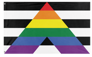 A mockup of the custom flag 'Straight Ally Flag' on a white background