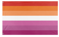 A mockup of the custom flag 'Lesbian Flag' on a white background