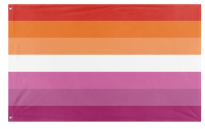 A mockup of the custom flag 'Lesbian Flag' on a white background