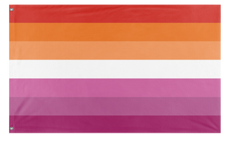 A mockup of the custom flag 'Lesbian Flag' on a white background