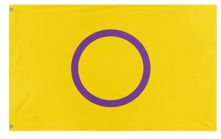 A mockup of the custom flag 'Intersex Flag' on a white background