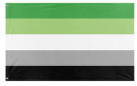 A mockup of the custom flag 'Aromantic Flag' on a white background