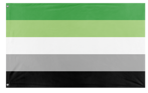 A mockup of the custom flag 'Aromantic Flag' on a white background