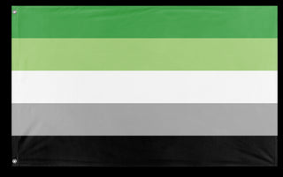 A mockup of the custom flag 'Aromantic Flag' on a white background