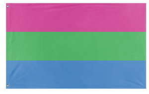 A mockup of the custom flag 'Polysexual Flag' on a white background