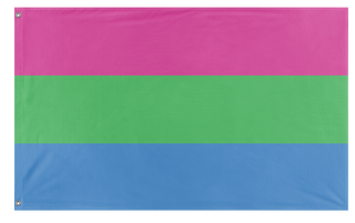 A mockup of the custom flag 'Polysexual Flag' on a white background