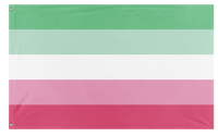 A mockup of the custom flag 'Abrosexual Flag' on a white background