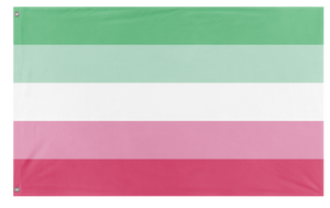 A mockup of the custom flag 'Abrosexual Flag' on a white background