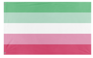 A mockup of the custom flag 'Abrosexual Flag' on a white background