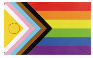 A mockup of the custom flag 'Intersex Progress Flag' on a white background