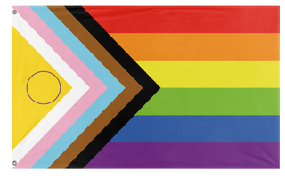 A mockup of the custom flag 'Intersex Progress Flag' on a white background
