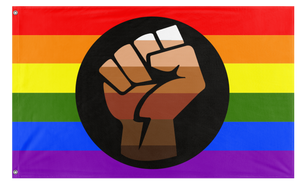 A mockup of the custom flag 'Queer People of Color Flag' on a white background
