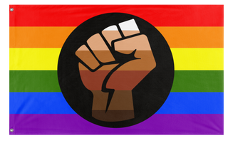 A mockup of the custom flag 'Queer People of Color Flag' on a white background