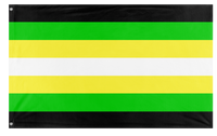 A mockup of the custom flag 'Metagender Flag' on a white background