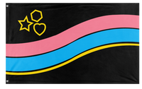 A mockup of the custom flag 'Latex flag' on a white background