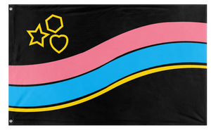 A mockup of the custom flag 'Latex flag' on a white background