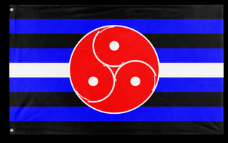 A mockup of the custom flag '& BDSM Flag' on a white background
