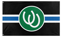 A mockup of the custom flag 'Pony Flag' on a white background