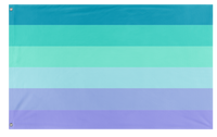 A mockup of the custom flag 'Neptunic Pride Flag' on a white background