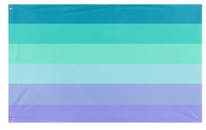 A mockup of the custom flag 'Neptunic Pride Flag' on a white background