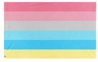 A mockup of the custom flag 'Genderflux Flag' on a white background