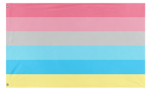 A mockup of the custom flag 'Genderflux Flag' on a white background