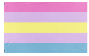 A mockup of the custom flag 'Apogender Flag' on a white background