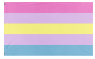 A mockup of the custom flag 'Apogender Flag' on a white background