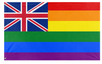 A mockup of the custom flag 'British Colonial Pride Flag' on a white background