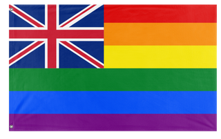 A mockup of the custom flag 'British Colonial Pride Flag' on a white background