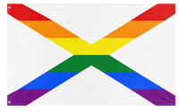 A mockup of the custom flag 'Alabama Pride Flag' on a white background
