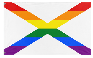 A mockup of the custom flag 'Alabama Pride Flag' on a white background