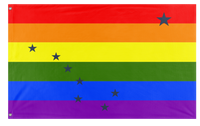 A mockup of the custom flag 'Alaska Pride Flag' on a white background