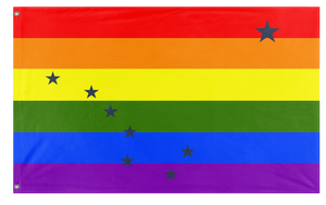 A mockup of the custom flag 'Alaska Pride Flag' on a white background