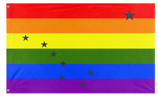 A mockup of the custom flag 'Alaska Pride Flag' on a white background