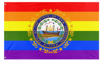 A mockup of the custom flag 'New Hampshire Pride Flag' on a white background