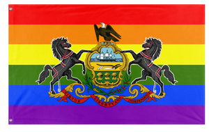 A mockup of the custom flag 'Pennsylvania Pride Flag' on a white background