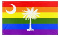A mockup of the custom flag 'South Carolina Pride Flag' on a white background