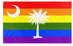 A mockup of the custom flag 'South Carolina Pride Flag' on a white background