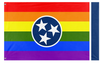 A mockup of the custom flag 'Tennessee Pride Flag' on a white background
