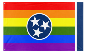 A mockup of the custom flag 'Tennessee Pride Flag' on a white background