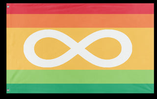 A mockup of the custom flag 'Autism Pride Flag' on a white background