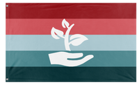 A mockup of the custom flag 'PTSD Pride Flag' on a white background