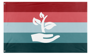 A mockup of the custom flag 'PTSD Pride Flag' on a white background
