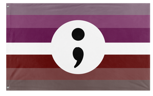 A mockup of the custom flag 'Dysthymia Pride Flag' on a white background