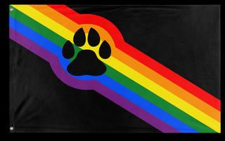 A mockup of the custom flag 'Furry Pride Flag' on a white background