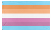 A mockup of the custom flag 'trans lesbian flag' on a white background