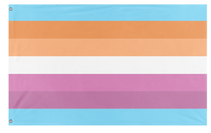 A mockup of the custom flag 'trans lesbian flag' on a white background